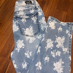 Floral jeans